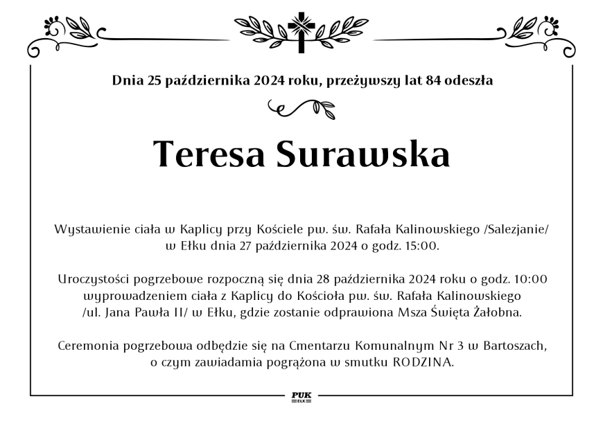 Teresa Surawska - nekrolog